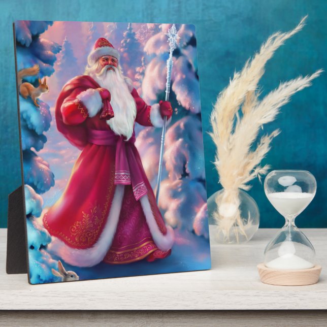 Santa Claus in forest Plaque (Side)