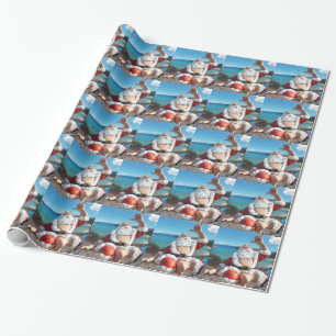 Santa Claus in Hawaii Wrapping Paper