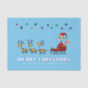 Santa Claus in his Sled with Reindeers Tissue Paper