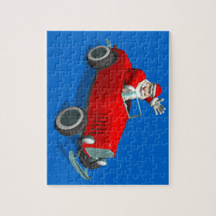 Santa Claus In Hot Rod Jigsaw Puzzle