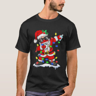 Santa Claus In Mask Dabbing Christmas Pyjamas Funn T-Shirt