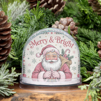 Santa Claus In Pink Snowglobe