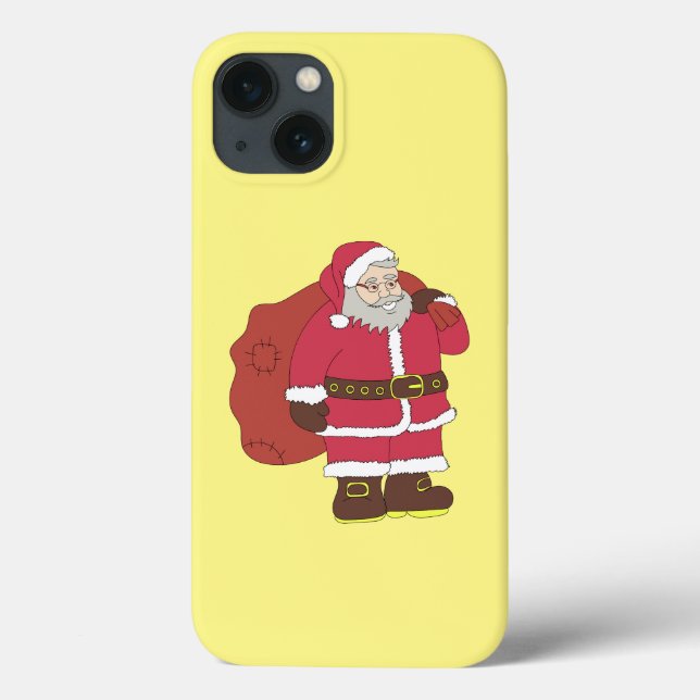 Santa Claus in red with gift bag and eyeglasses  Case-Mate iPhone Case (Back)