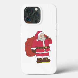 Santa Claus in red with gift bag and eyeglasses iPhone 13 Pro Case