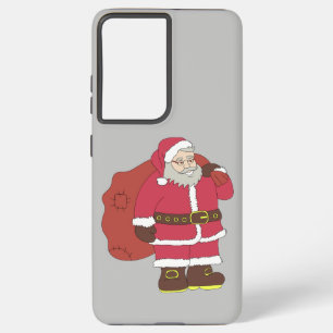 Santa Claus in red with gift bag and eyeglasses  Samsung Galaxy Case