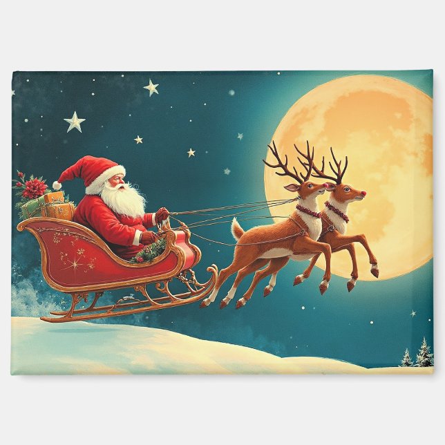 Santa Claus in Sleigh Magnet (Front)