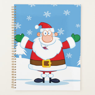 Santa Claus in Snowy Winter Scene Planner