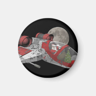 Santa Claus In Spaceship Magnet