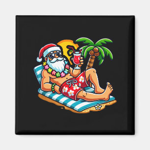 Santa Claus in Swim Trunks Summer Xmas Beach Party Magnet