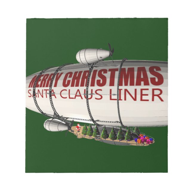 Santa Claus In Zeppelin Notepad (Front)