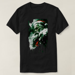 Santa Claus Ink Splatter Christmas T-Shirt