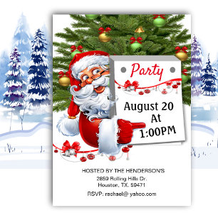 Santa Claus Inviting All To Christmas Party Invit Invitation