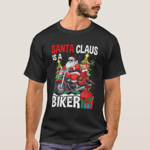 Santa Claus Is a Biker Motorcycle Christmas Meme T-Shirt