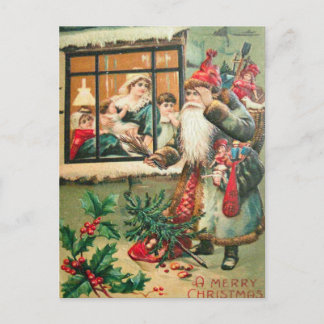 Santa Claus is at the Window Postcard