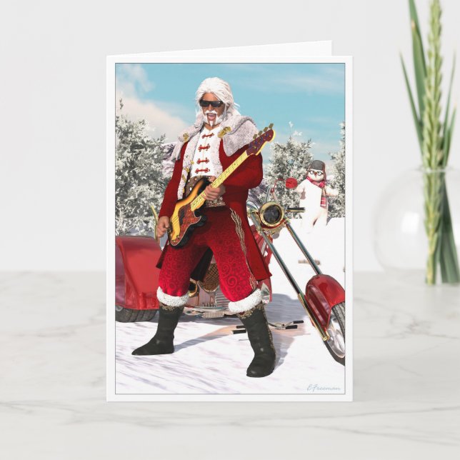 SANTA CLAUS is back in Town Holiday Card (Front)