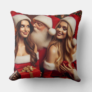 Santa Claus is celebrating Christmas.. twice! Cushion