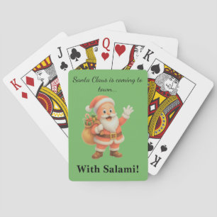 Santa Claus is coming to town.. With Salami! Playing Cards