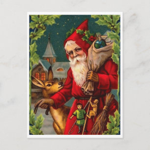 Santa Claus is coming with bag full of gifts Postcard