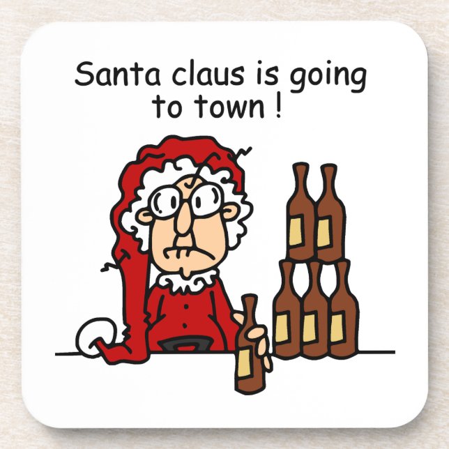 Santa Claus is Going to Town Coaster (Front)