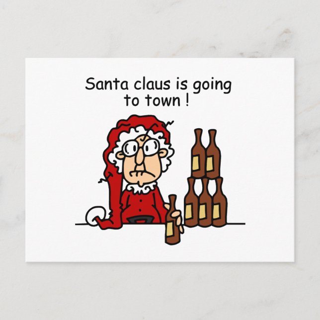Santa Claus is Going to Town Holiday Postcard (Front)