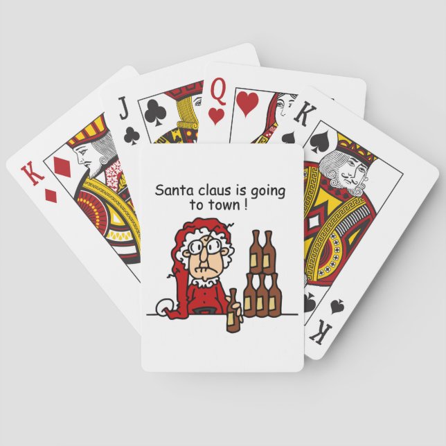 Santa Claus is Going to Town Playing Cards (Back)