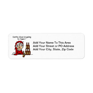 Santa Claus is Going to Town Return Address Label