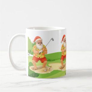 Santa Claus is golfing Christmas in July  Coffee Mug
