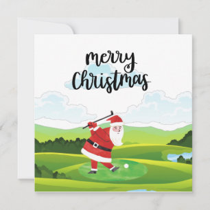Santa Claus is golfing on Christmas Holiday      P Card