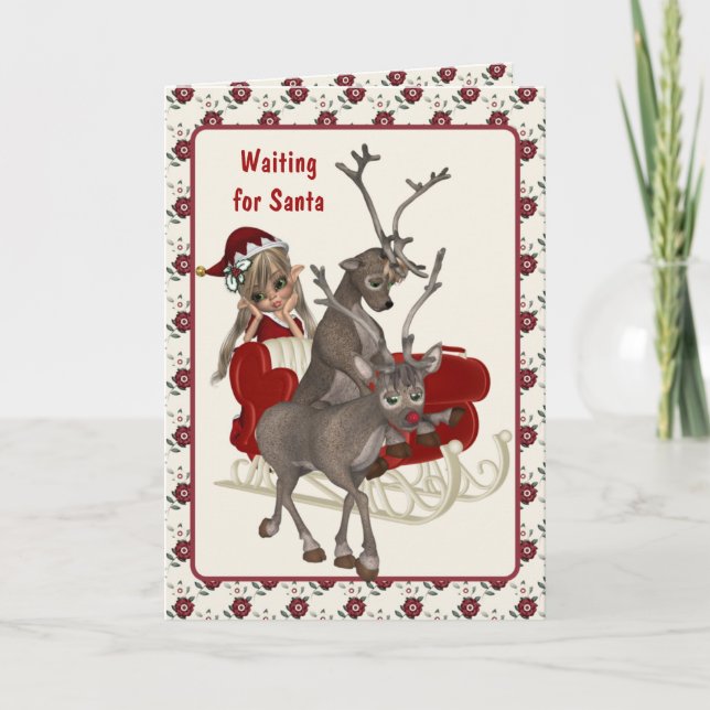 Santa Claus is Late Christmas Card (Front)