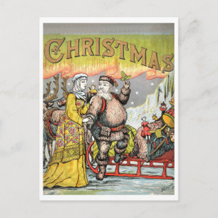Santa Claus is ready for Christmas season, vintage Postcard