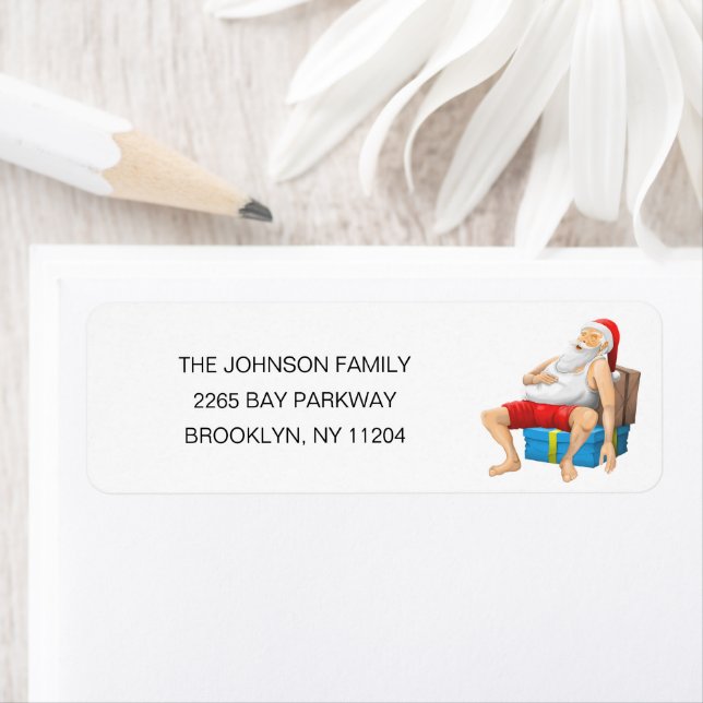 Santa Claus is taking a break Return Address Label (Insitu)