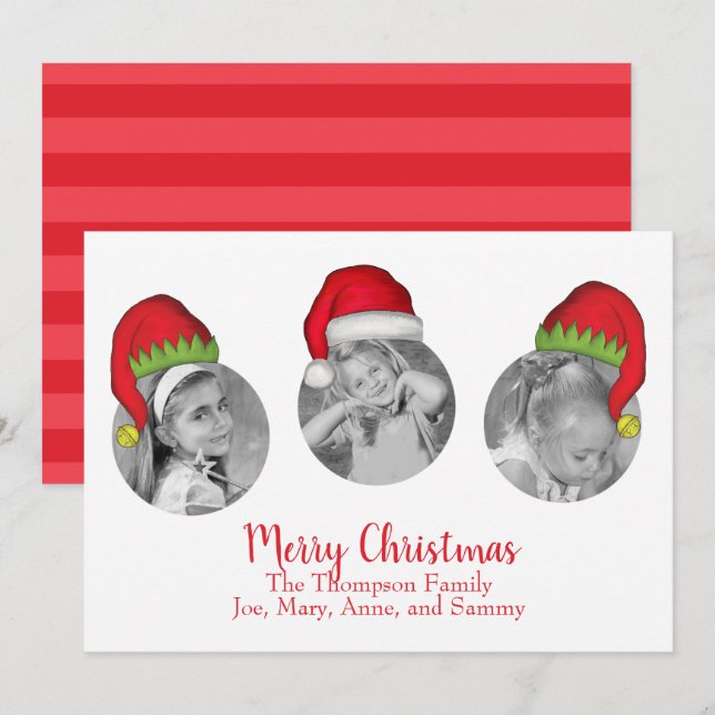 Santa Claus Jolly Christmas Photo Card Multi Photo (Front/Back)