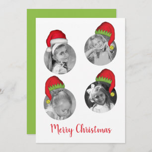 Santa Claus Jolly Elf Christmas Photo Card 4 Photo