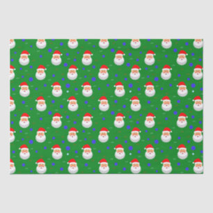 Santa Claus Joy Christmas Green Red Holiday  Tissue Paper