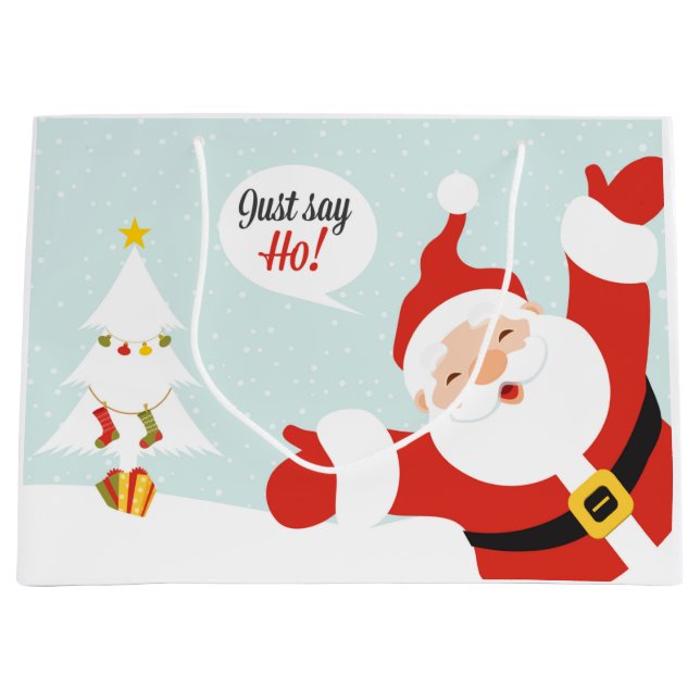 Santa Claus - just say go Large Gift Bag (Front)