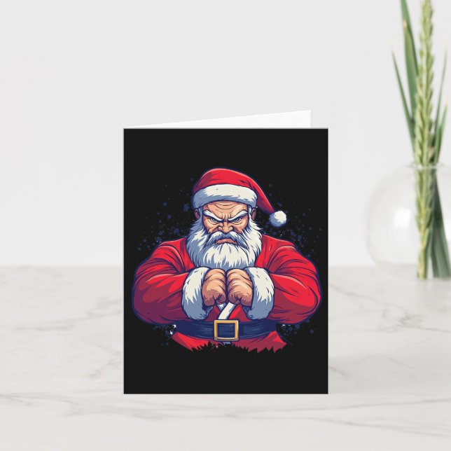 Santa Claus Karate - Japan Martial Arts Christmas  Card (Front)