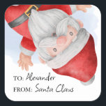 Santa Claus Kids Christmas Square Sticker<br><div class="desc">Father christmas kids gift stickers featuring a minimilist white background,  santa claus,  and a to and from template for you to personalise.</div>