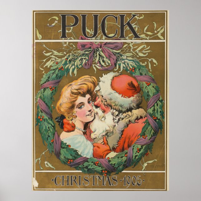 Santa Claus Kissing Momma 1905 Poster (Front)
