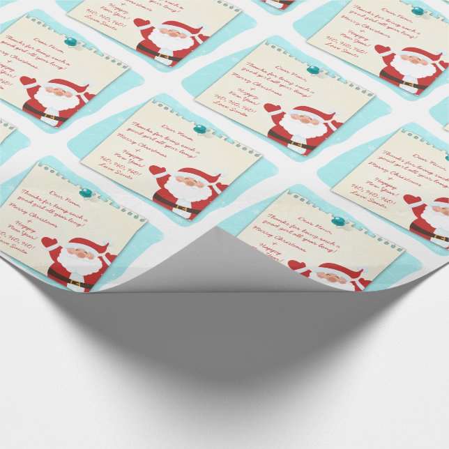 Santa Claus Letter from Santa Christmas Wrapping Paper (Corner)