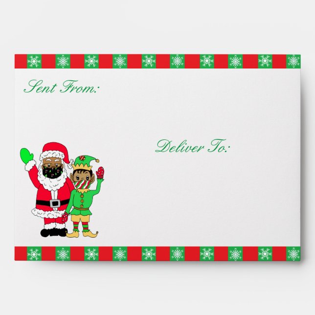 Santa Claus Letters Christmas Card Holiday   Envelope (Front)