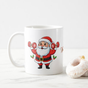 Santa Claus Lifting Dumbbells – Funny Christmas Coffee Mug