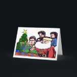 Santa Claus Lighting The Menorah - Xmas Chanukah Holiday Card<br><div class="desc">Merry Chrismanukah Greeting Card With Santa Claus On The Front Lighting The Menorah</div>