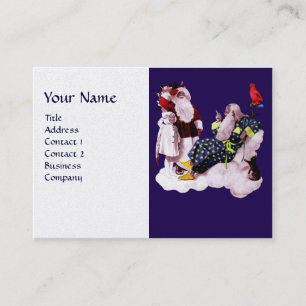 SANTA CLAUS ,LITTLE ANGEL & MERLIN Christmas Party Business Card