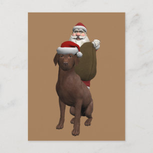 Santa Claus Loves His Doggie Holiday Postcard