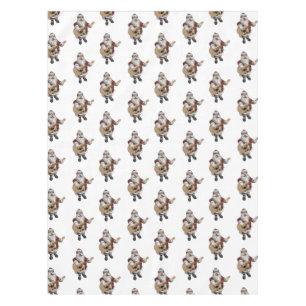 Santa Claus Loves Playing Accoustic Guitar Tablecloth