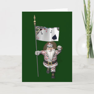 Santa Claus Loves Playing  Poker Holiday Card