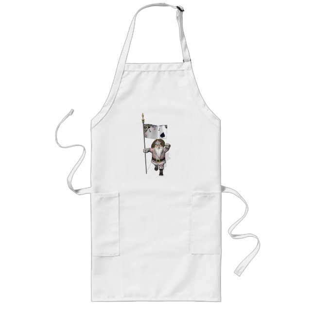 Santa Claus Loves Playing  Poker Long Apron (Front)