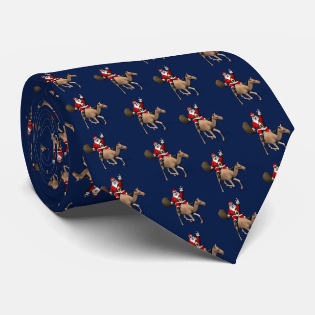 Santa Claus Loves To Ride A Camel Tie (Rolled)