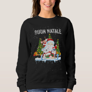 Santa Claus Mask And Cute Animals Merry Christmas Sweatshirt