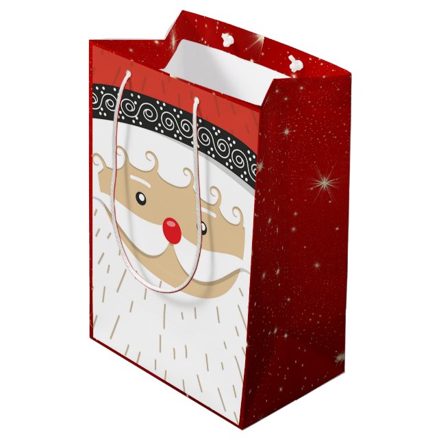 Santa Claus Medium Gift Bag (Back Angled)